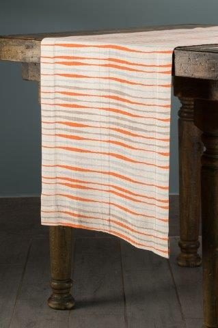 Specialty Sonoma Stripe Orange table runner